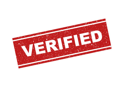 Verified Red Rubber Stamp Isolated on White Background