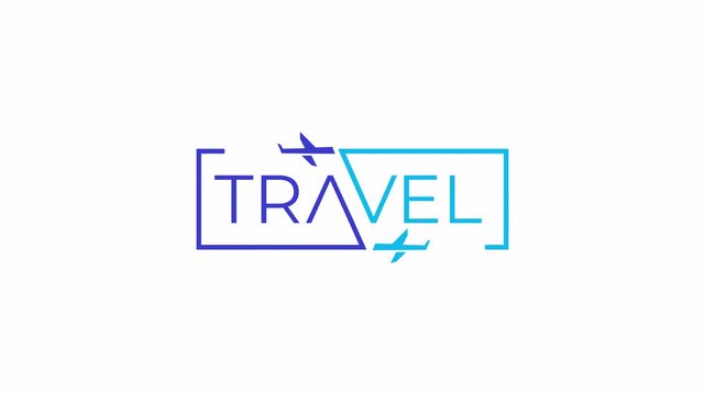 Travel icon with airplane and box. alpha channel