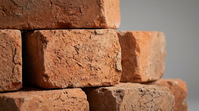 Construction material red brick wall surface detail for architectural design