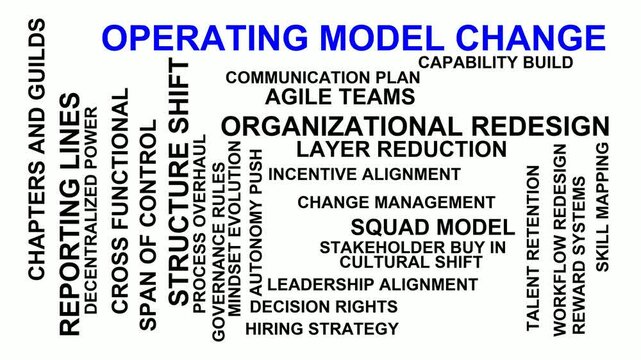 Operating Model Change Word Cloud
