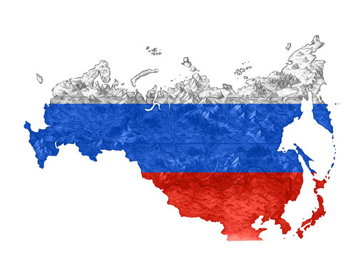 russian federation map flag