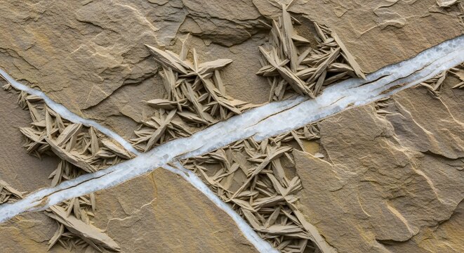 Close-up of Desert Rose Crystal Formation in Sandstone.