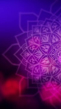 Vertical Diwali festival background with ornate Indian mandala, golden decorative elements, vibrant purple and gold luxury backdrop, festive celebration design with copy space for invitations