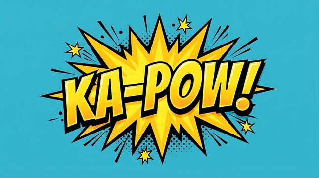 Comic book explosion speech bubble with the text kapow