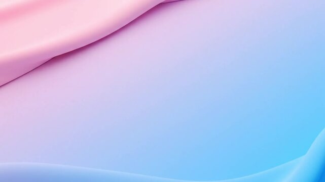 Soft silk fabric texture with smooth waves in gradient pink and blue colors for elegant abstract background design