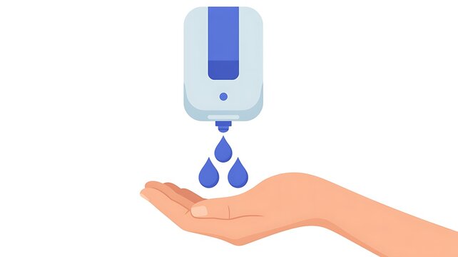 Automatic hand soap dispenser with drops falling on hand