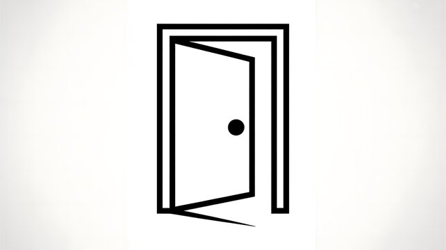 Open door icon illustration