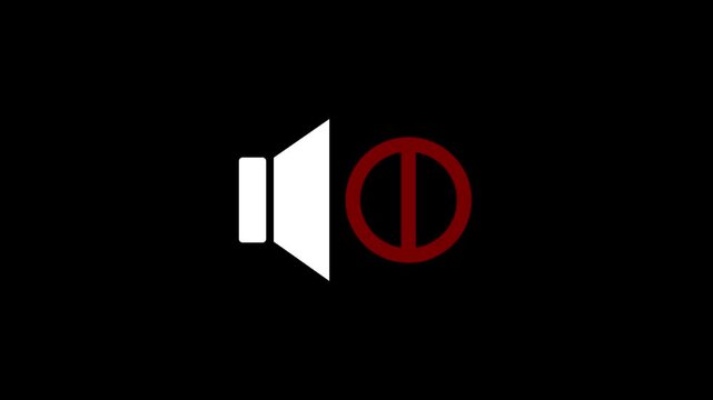 Minimal mute sound icon illustration on black background for apps and digital interfaces