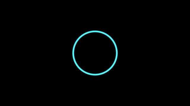 Circle marker draw animation, neon cyan highlight black background