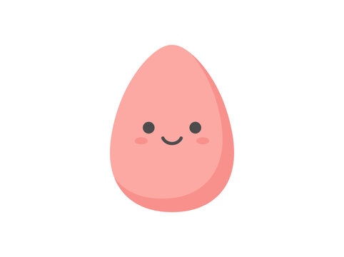 Cute Smiling Easter Egg Character Illustration.