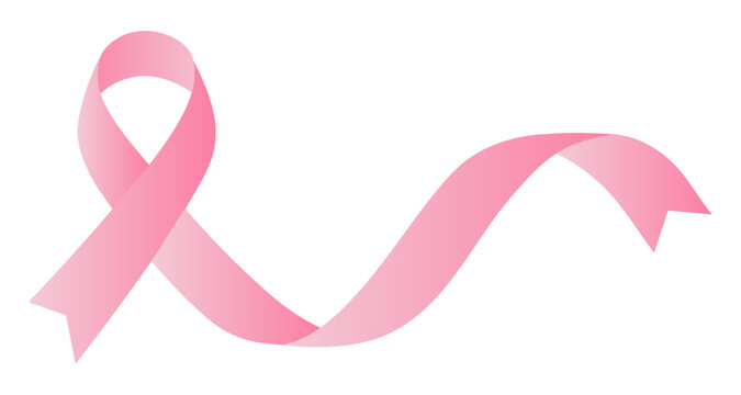 Pink Ribbon Breast Cancer Awareness Vector Symbol Isolated on Transparent Background