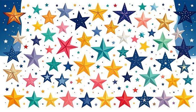 Colorful geometric pattern with star and diamond shapes.