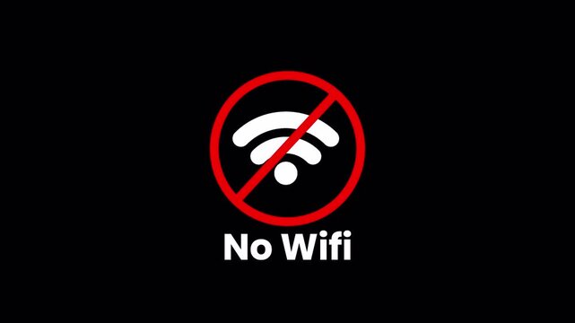 No wi-fi signal connection icon animation 4K
