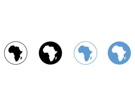 Africa continent map inside circle globe vector illustration
