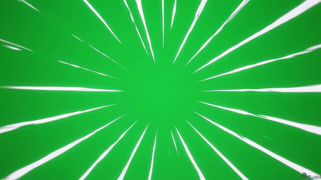 Green Screen Burst Rays Expanding Motion Graphic Background with Dynamic Energy