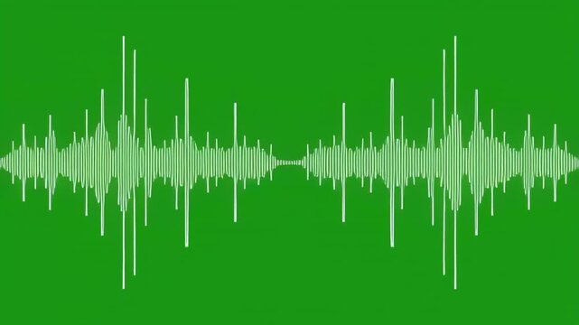 Green Screen Sound Waveform Animation with Black Gap for Audio Visualization and Broadcasting