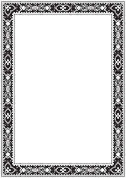 Vintage frame, vintage patterns, abstract elements.