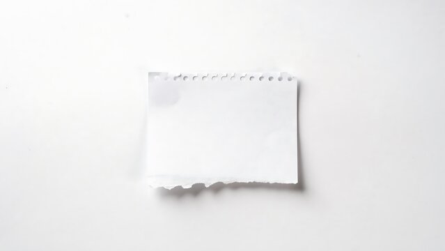 Blank piece of torn paper isolated on white background