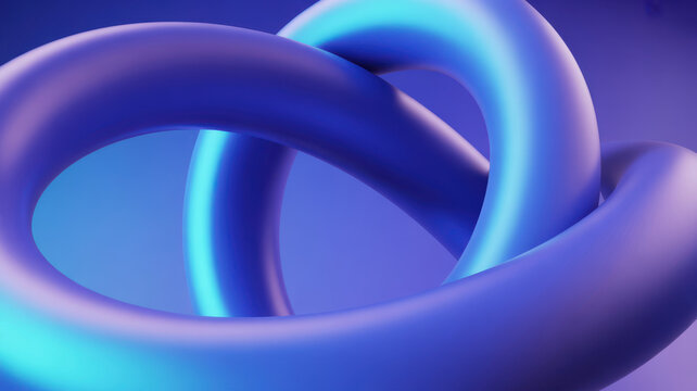 Smooth Blue Geometric Abstract 3D Rendered Infinity Loop Form Modern Minimalist Wallpaper Composition for Creative Digital Art