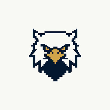 Pixel Eagle Head Logo