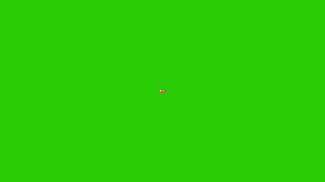 404 error page animation with glowing red button on neon green digital background for web design