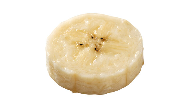 Fresh banana slice isolated on transparent background