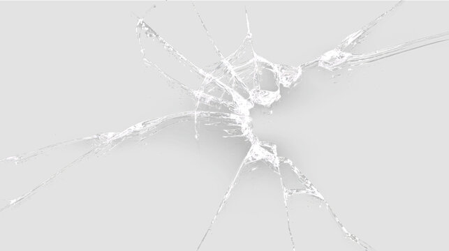 Transparent Shattered Glass Effect with Realistic Cracks and Glass Splinters