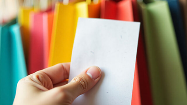 Hand Holding Receipt with Copy Space for Marketing Text