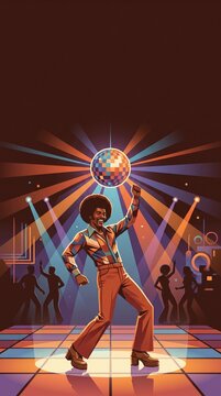 Discotequero con pelo a lo Afro vector