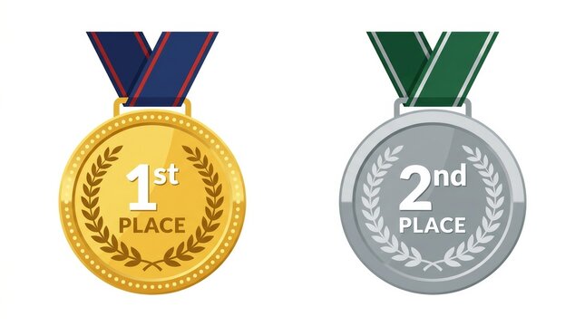 Gold and Silver Medals for First and Second Place Achievement Awards
