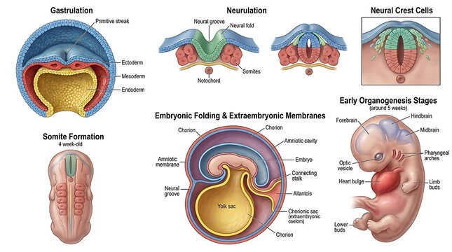 Human Embryonic Development Stages Illustrated Diagram