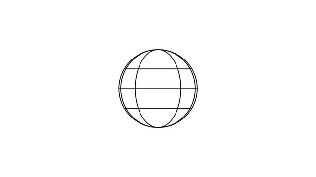 Rotating Globe - Minimalist Flat Icon Loop Animation