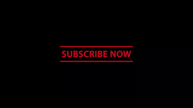 Red subscribe now call to action text motion animation message sign black line