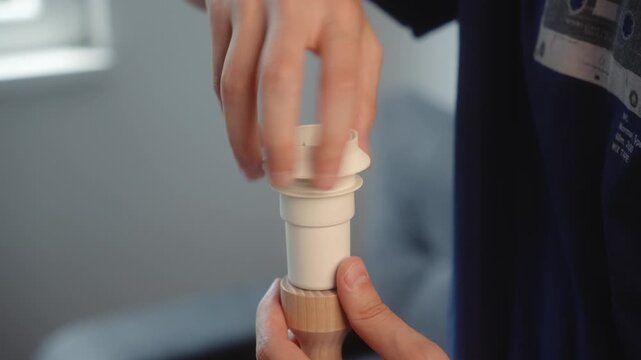 Unscrewing Lamp Socket Ring from Floor Lamp
