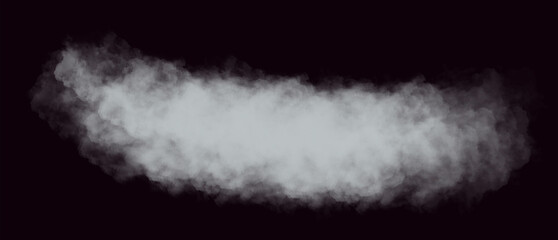 Naklejka premium Clear cloud on black, realistic cloud clipart
