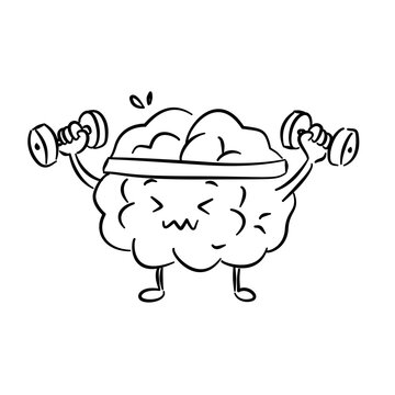 brain workout doodle vector illustration