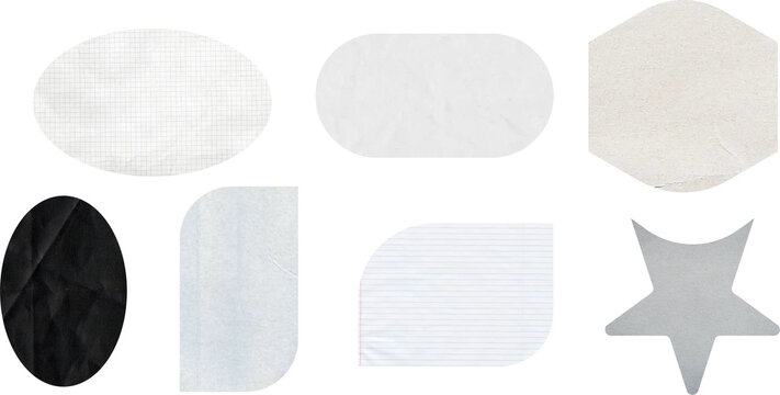 Minimalist abstract shapes set with gradient shadows