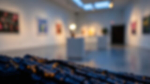 Charred pine wood textured foreground against blurred modern art gallery exhibition interior for premium product display mockups and creative presentation backdrops