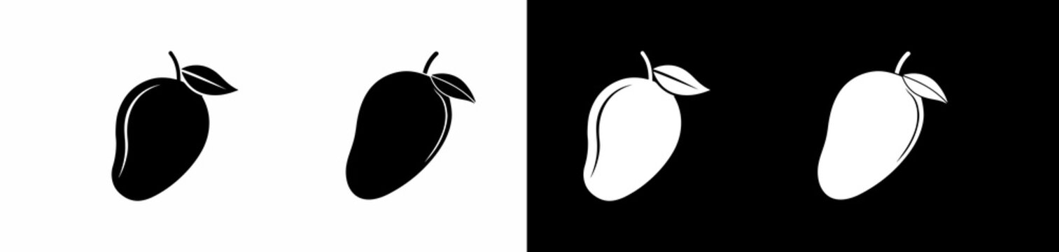 mango fruits with leaves isolated on transparent background for various design projects