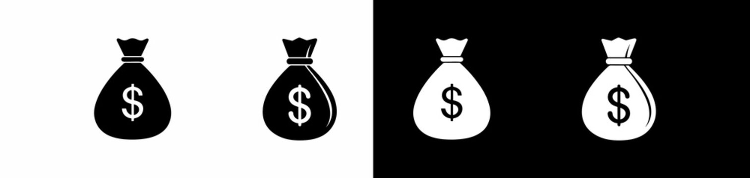 money bags graphic illustration with dollar signs for financial business and investment concepts