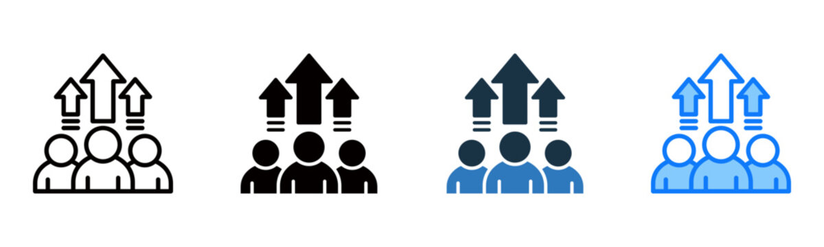 Community Growth icon multiple style vector illustration