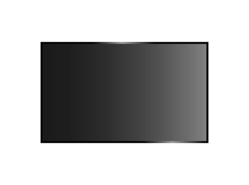 Realistic Modern Flat Screen Television Monitor with Blank Black Screen Isolated Vector illustration
