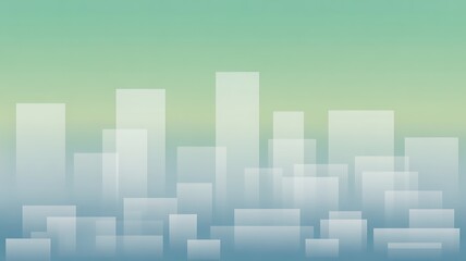 Fototapeta premium Geometric white rectangles portray a minimalist urban landscape over a soft gradient background