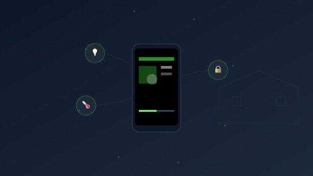 Smart Home Mobile App Interface Controlling Connected Devices