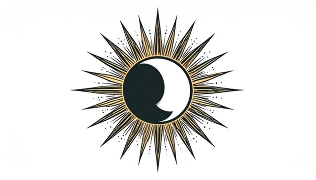 Eclipse Sun Moon Phase Symbol.