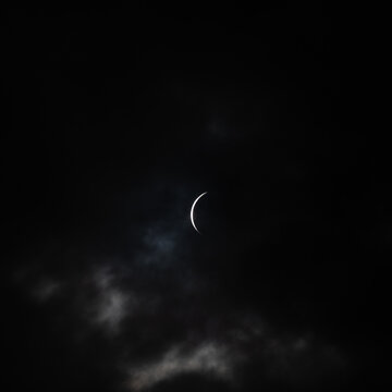 Iceland - 12 August 2026: View of total solar eclipse, captured in Iceland's Westfjords. A rare moment of pre totality as the Moon completely covers the Sun
