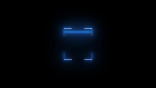 Electronic bar code scanner process. Animation of data processing and qr code Scanning neon line icon displays a black background..