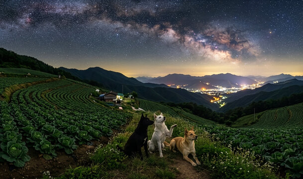 Korean mountain The Jindo Dogs