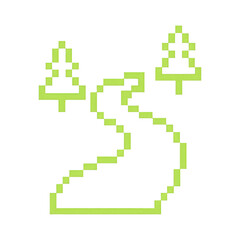 Fototapeta premium PNG Pixelated path with trees