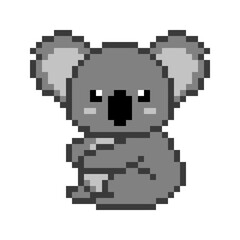 Fototapeta premium Pixel art koala bear illustration cute and simple